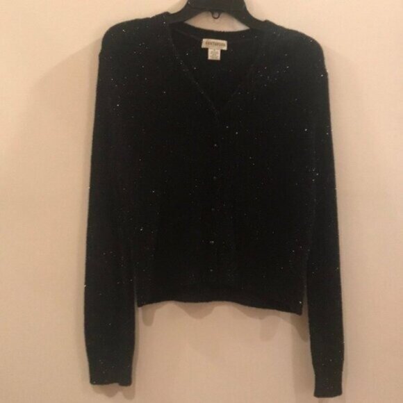 🖤✨ Ann Taylor Women’s Black Sparkly Cardigan Sweater | Size M ✨🖤 - Picture 1 of 8